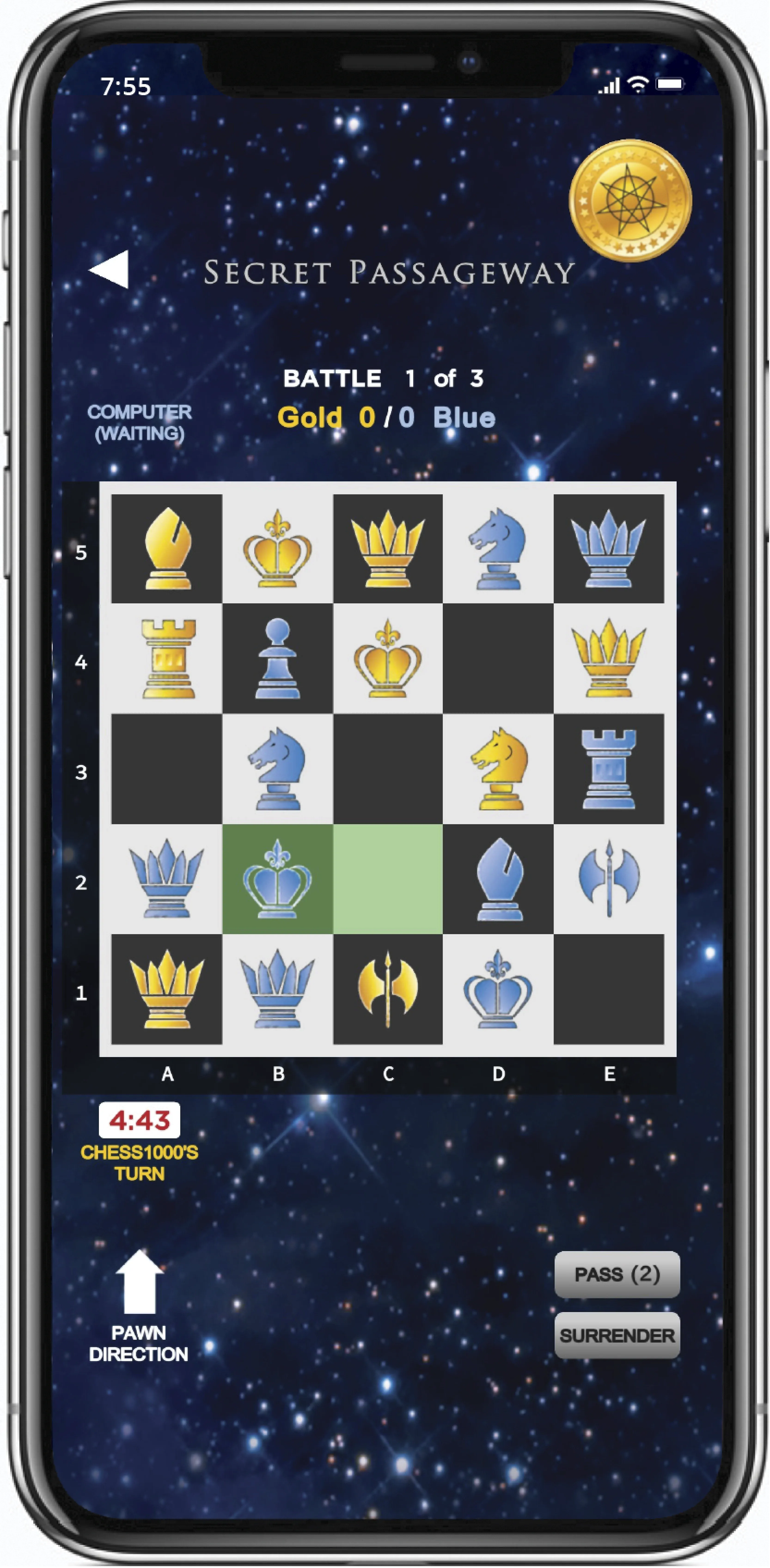 Uma partida de ChessXpanse